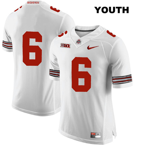 Ohio State Buckeyes Youth Kory Curtis #6 White Authentic Nike No Name College NCAA Stitched Football Jersey TX19L37HP